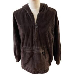 Vintage 90s Express Corduroy oversized Utility jacket Chocolate Brown S